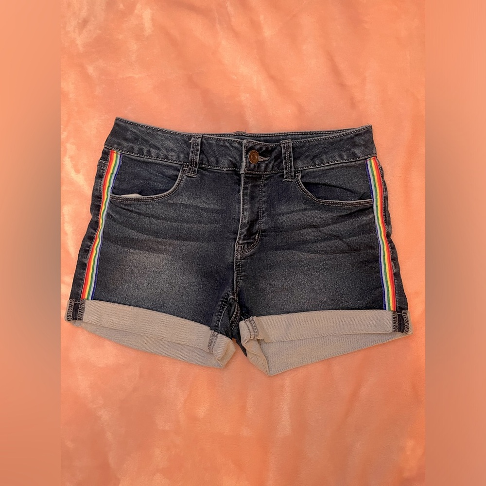 SO Rainbow Denim Shorts